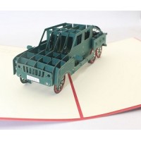 Handmade 3D pop up card SUV 4x4 off roader vehicle car birthday wedding anniversary father's day graduation mother's day